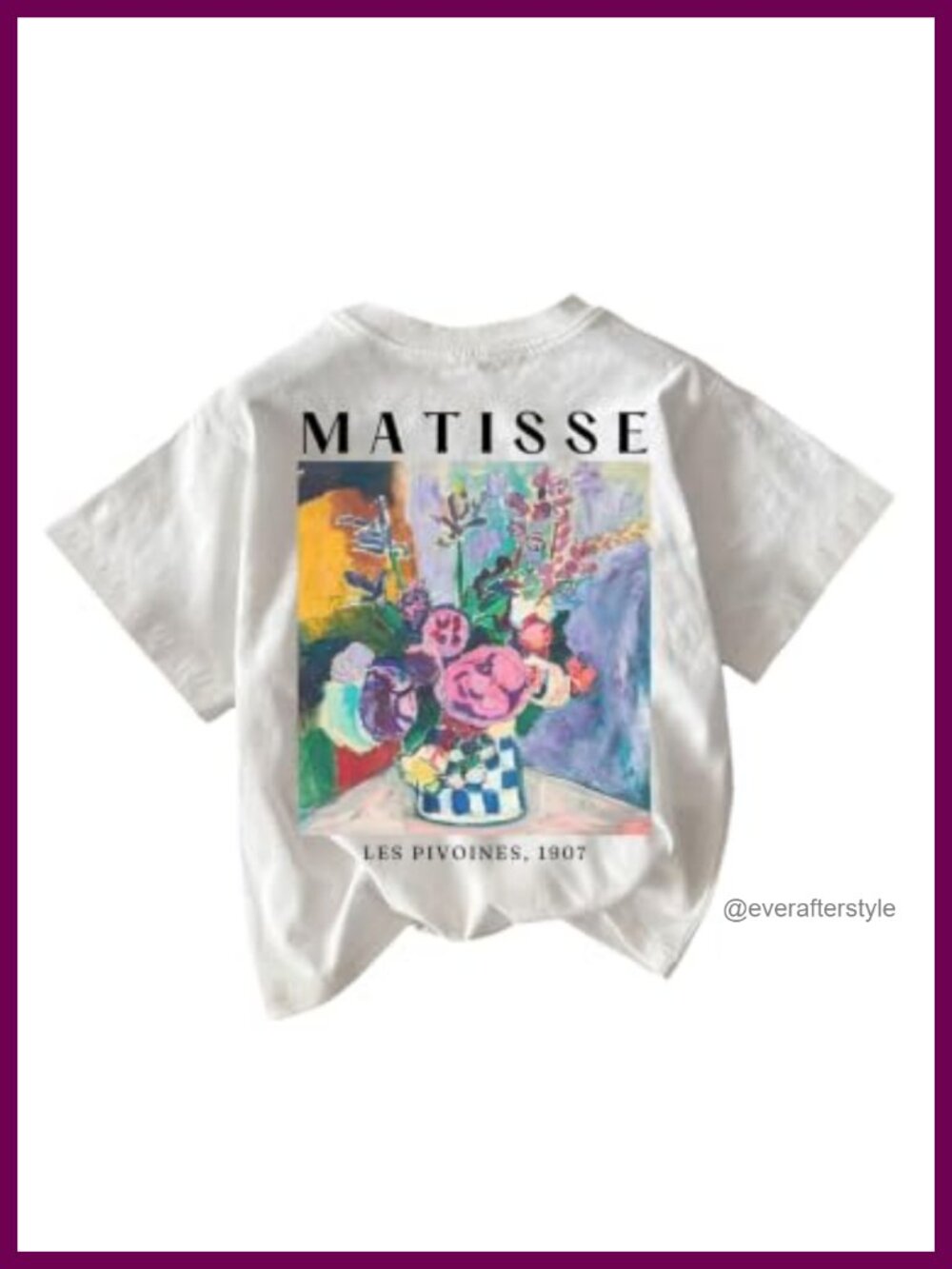 Graphic Letter Car Print Tee Short Sleeve Crew Neck Vintage Women's Summer